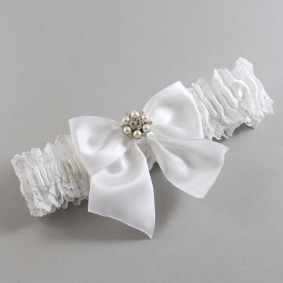 White Lace Wedding Garter / Solid White Wedding Garters / Wedding Garter / Custom Wedding Garter / Bridal Garter / Prom Garter / Linda Joyce Couture / Personalized Garter / Personalized Wedding Garter / Personalized Prom Garter