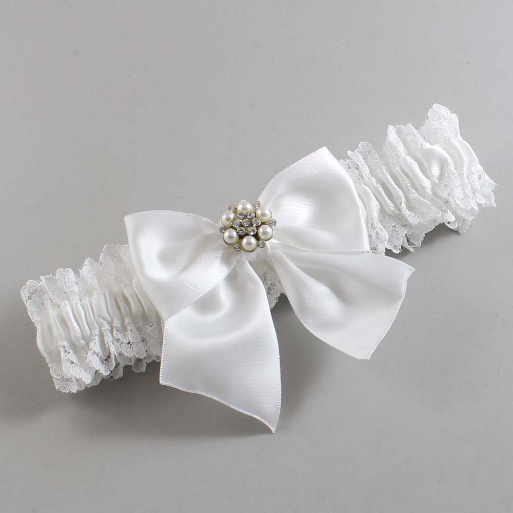 White Lace Wedding Garter / Solid White Wedding Garters / Wedding Garter / Custom Wedding Garter / Bridal Garter / Prom Garter / Linda Joyce Couture / Personalized Garter / Personalized Wedding Garter / Personalized Prom Garter