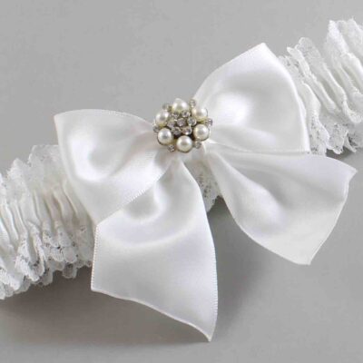 White Lace Wedding Garter / Solid White Wedding Garters / Wedding Garter / Custom Wedding Garter / Bridal Garter / Prom Garter / Linda Joyce Couture / Personalized Garter / Personalized Wedding Garter / Personalized Prom Garter