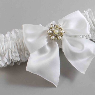 White Lace Wedding Garter / Solid White Wedding Garters / Wedding Garter / Custom Wedding Garter / Bridal Garter / Prom Garter / Linda Joyce Couture / Personalized Garter / Personalized Wedding Garter / Personalized Prom Garter
