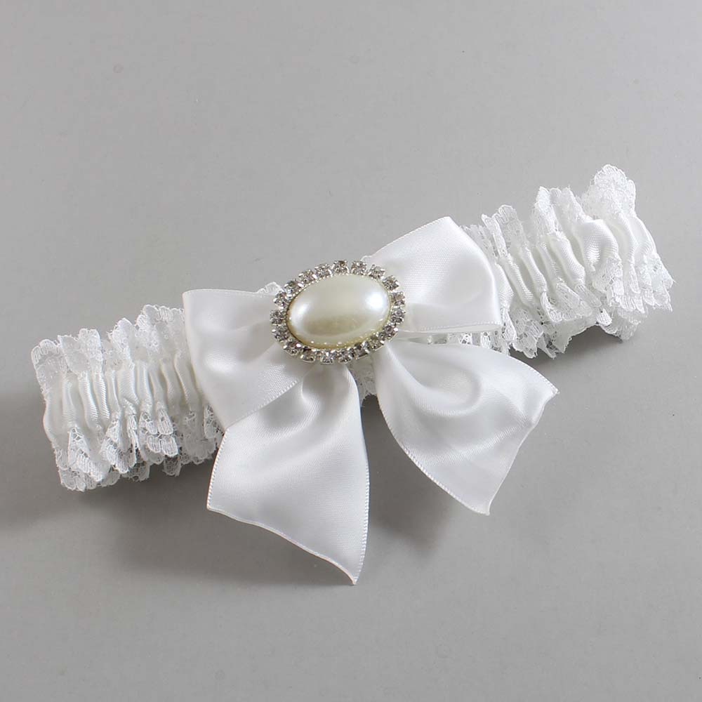 White Lace Wedding Garter / Solid White Wedding Garters / Wedding Garter / Custom Wedding Garter / Bridal Garter / Prom Garter / Linda Joyce Couture / Personalized Garter / Personalized Wedding Garter / Personalized Prom Garter