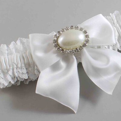 White Lace Wedding Garter / Solid White Wedding Garters / Wedding Garter / Custom Wedding Garter / Bridal Garter / Prom Garter / Linda Joyce Couture / Personalized Garter / Personalized Wedding Garter / Personalized Prom Garter