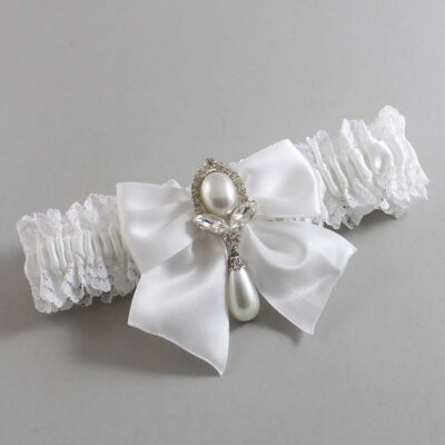 White Lace Wedding Garter / Solid White Wedding Garters / Wedding Garter / Custom Wedding Garter / Bridal Garter / Prom Garter / Linda Joyce Couture / Personalized Garter / Personalized Wedding Garter / Personalized Prom Garter
