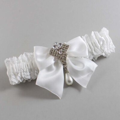 White Lace Wedding Garter / Solid White Wedding Garters / Wedding Garter / Custom Wedding Garter / Bridal Garter / Prom Garter / Linda Joyce Couture / Personalized Garter / Personalized Wedding Garter / Personalized Prom Garter