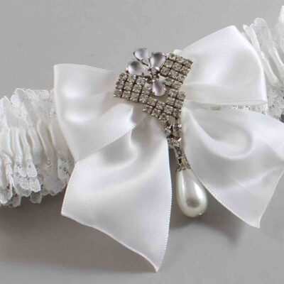 White Lace Wedding Garter / Solid White Wedding Garters / Wedding Garter / Custom Wedding Garter / Bridal Garter / Prom Garter / Linda Joyce Couture / Personalized Garter / Personalized Wedding Garter / Personalized Prom Garter