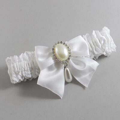 White Lace Wedding Garter / Solid White Wedding Garters / Wedding Garter / Custom Wedding Garter / Bridal Garter / Prom Garter / Linda Joyce Couture / Personalized Garter / Personalized Wedding Garter / Personalized Prom Garter