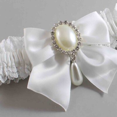 White Lace Wedding Garter / Solid White Wedding Garters / Wedding Garter / Custom Wedding Garter / Bridal Garter / Prom Garter / Linda Joyce Couture / Personalized Garter / Personalized Wedding Garter / Personalized Prom Garter