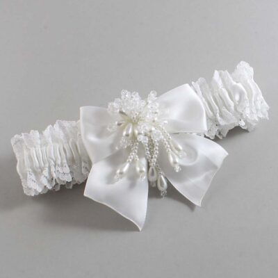 White Lace Wedding Garter / Solid White Wedding Garters / Wedding Garter / Custom Wedding Garter / Bridal Garter / Prom Garter / Linda Joyce Couture / Personalized Garter / Personalized Wedding Garter / Personalized Prom Garter