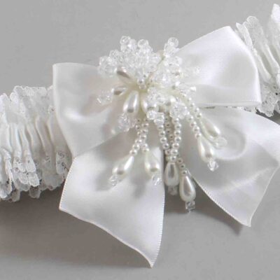 White Lace Wedding Garter / Solid White Wedding Garters / Wedding Garter / Custom Wedding Garter / Bridal Garter / Prom Garter / Linda Joyce Couture / Personalized Garter / Personalized Wedding Garter / Personalized Prom Garter