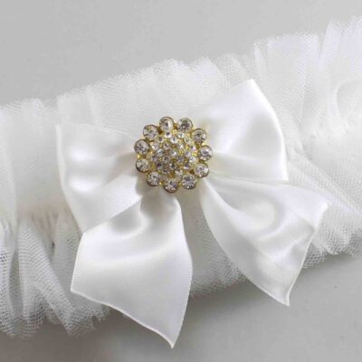 Solid White Tulle Wedding Garter / Solid White Wedding Garters/  Wedding Garter / Custom Wedding Garter / Bridal Garter / Prom Garter / Linda Joyce Couture / Personalized Garter / Personalized Wedding Garter / Personalized Prom Garter