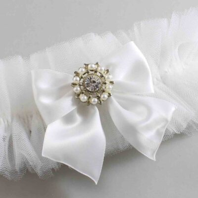 Solid White Tulle Wedding Garter / Solid White Wedding Garters/  Wedding Garter / Custom Wedding Garter / Bridal Garter / Prom Garter / Linda Joyce Couture / Personalized Garter / Personalized Wedding Garter / Personalized Prom Garter