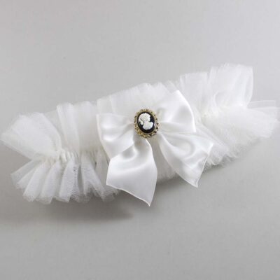 Solid White Tulle Wedding Garter / Solid White Wedding Garters/  Wedding Garter / Custom Wedding Garter / Bridal Garter / Prom Garter / Linda Joyce Couture / Personalized Garter / Personalized Wedding Garter / Personalized Prom Garter