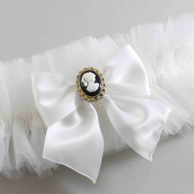 Solid White Tulle Wedding Garter / Solid White Wedding Garters/  Wedding Garter / Custom Wedding Garter / Bridal Garter / Prom Garter / Linda Joyce Couture / Personalized Garter / Personalized Wedding Garter / Personalized Prom Garter