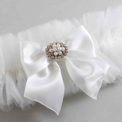 Solid White Tulle Wedding Garter / Solid White Wedding Garters/  Wedding Garter / Custom Wedding Garter / Bridal Garter / Prom Garter / Linda Joyce Couture / Personalized Garter / Personalized Wedding Garter / Personalized Prom Garter