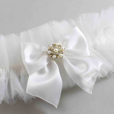Solid White Tulle Wedding Garter / Solid White Wedding Garters/  Wedding Garter / Custom Wedding Garter / Bridal Garter / Prom Garter / Linda Joyce Couture / Personalized Garter / Personalized Wedding Garter / Personalized Prom Garter