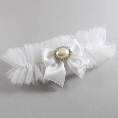 Solid White Tulle Wedding Garter / Solid White Wedding Garters/  Wedding Garter / Custom Wedding Garter / Bridal Garter / Prom Garter / Linda Joyce Couture / Personalized Garter / Personalized Wedding Garter / Personalized Prom Garter