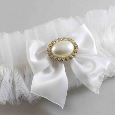 Solid White Tulle Wedding Garter / Solid White Wedding Garters/  Wedding Garter / Custom Wedding Garter / Bridal Garter / Prom Garter / Linda Joyce Couture / Personalized Garter / Personalized Wedding Garter / Personalized Prom Garter