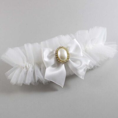 Solid White Tulle Wedding Garter / Solid White Wedding Garters/  Wedding Garter / Custom Wedding Garter / Bridal Garter / Prom Garter / Linda Joyce Couture / Personalized Garter / Personalized Wedding Garter / Personalized Prom Garter