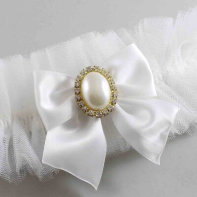 Solid White Tulle Wedding Garter / Solid White Wedding Garters/  Wedding Garter / Custom Wedding Garter / Bridal Garter / Prom Garter / Linda Joyce Couture / Personalized Garter / Personalized Wedding Garter / Personalized Prom Garter
