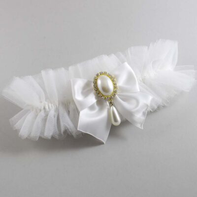 Solid White Tulle Wedding Garter / Solid White Wedding Garters/ Wedding Garter / Custom Wedding Garter / Bridal Garter / Prom Garter / Linda Joyce Couture / Personalized Garter / Personalized Wedding Garter / Personalized Prom Garter
