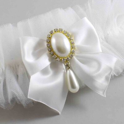 Solid White Tulle Wedding Garter / Solid White Wedding Garters/  Wedding Garter / Custom Wedding Garter / Bridal Garter / Prom Garter / Linda Joyce Couture / Personalized Garter / Personalized Wedding Garter / Personalized Prom Garter