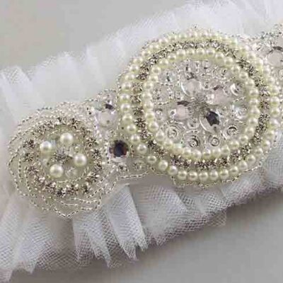 Solid White Tulle Wedding Garter / Solid White Wedding Garters/ Wedding Garter / Custom Wedding Garter / Bridal Garter / Prom Garter / Linda Joyce Couture / Personalized Garter / Personalized Wedding Garter / Personalized Prom Garter