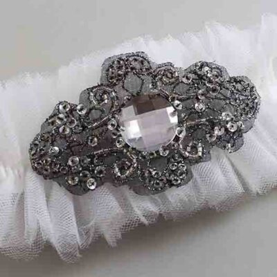 Solid White Tulle Wedding Garter / Solid White Wedding Garters/ Wedding Garter / Custom Wedding Garter / Bridal Garter / Prom Garter / Linda Joyce Couture / Personalized Garter / Personalized Wedding Garter / Personalized Prom Garter