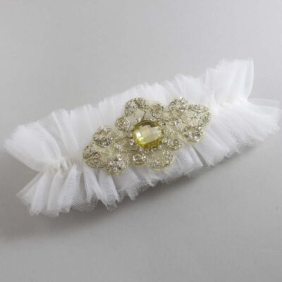 Solid White Tulle Wedding Garter / Solid White Wedding Garters/ Wedding Garter / Custom Wedding Garter / Bridal Garter / Prom Garter / Linda Joyce Couture / Personalized Garter / Personalized Wedding Garter / Personalized Prom Garter
