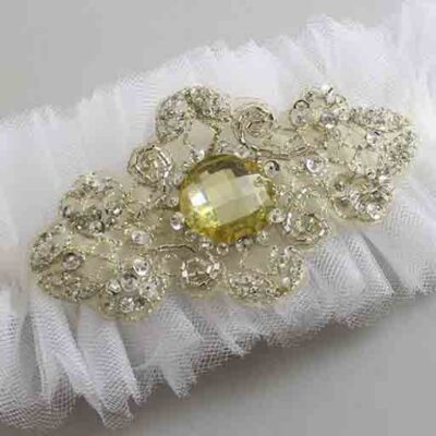 Solid White Tulle Wedding Garter / Solid White Wedding Garters/ Wedding Garter / Custom Wedding Garter / Bridal Garter / Prom Garter / Linda Joyce Couture / Personalized Garter / Personalized Wedding Garter / Personalized Prom Garter
