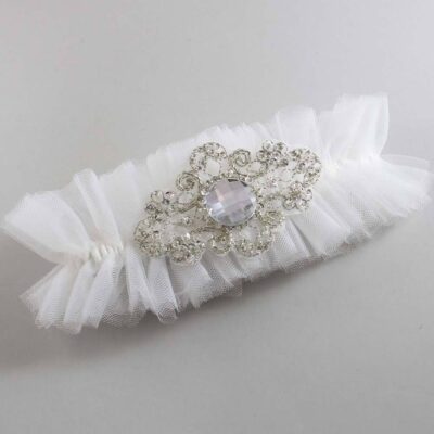 Solid White Tulle Wedding Garter / Solid White Wedding Garters/ Wedding Garter / Custom Wedding Garter / Bridal Garter / Prom Garter / Linda Joyce Couture / Personalized Garter / Personalized Wedding Garter / Personalized Prom Garter