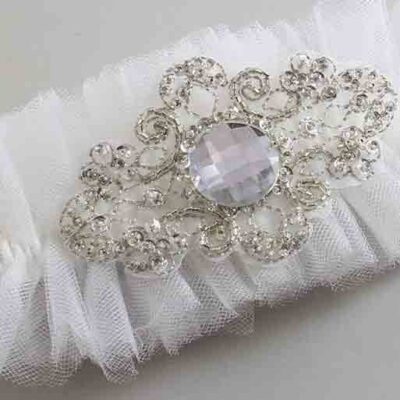Solid White Tulle Wedding Garter / Solid White Wedding Garters/ Wedding Garter / Custom Wedding Garter / Bridal Garter / Prom Garter / Linda Joyce Couture / Personalized Garter / Personalized Wedding Garter / Personalized Prom Garter