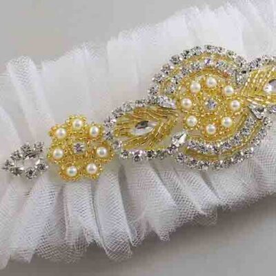Solid White Tulle Wedding Garter / Solid White Wedding Garters/ Wedding Garter / Custom Wedding Garter / Bridal Garter / Prom Garter / Linda Joyce Couture / Personalized Garter / Personalized Wedding Garter / Personalized Prom Garter