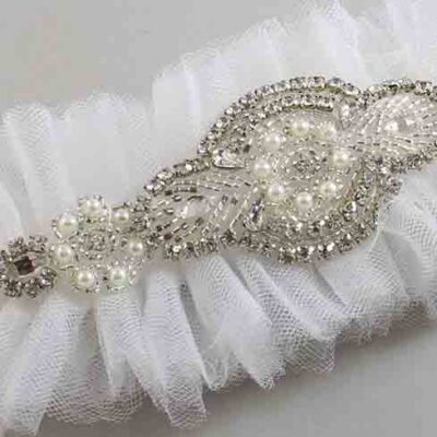 Solid White Tulle Wedding Garter / Solid White Wedding Garters/ Wedding Garter / Custom Wedding Garter / Bridal Garter / Prom Garter / Linda Joyce Couture / Personalized Garter / Personalized Wedding Garter / Personalized Prom Garter