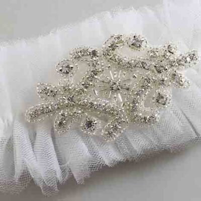Solid White Tulle Wedding Garter / Solid White Wedding Garters/ Wedding Garter / Custom Wedding Garter / Bridal Garter / Prom Garter / Linda Joyce Couture / Personalized Garter / Personalized Wedding Garter / Personalized Prom Garter
