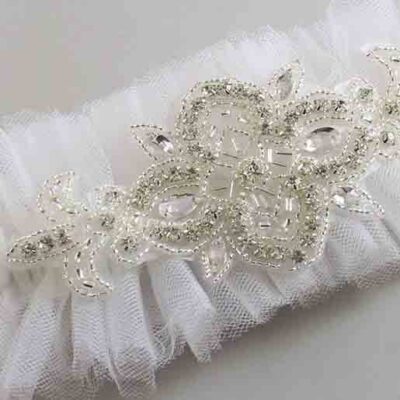 Solid White Tulle Wedding Garter / Solid White Wedding Garters/ Wedding Garter / Custom Wedding Garter / Bridal Garter / Prom Garter / Linda Joyce Couture / Personalized Garter / Personalized Wedding Garter / Personalized Prom Garter