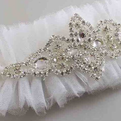 Solid White Tulle Wedding Garter / Solid White Wedding Garters/ Wedding Garter / Custom Wedding Garter / Bridal Garter / Prom Garter / Linda Joyce Couture / Personalized Garter / Personalized Wedding Garter / Personalized Prom Garter