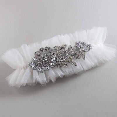 Solid White Tulle Wedding Garter / Solid White Wedding Garters/ Wedding Garter / Custom Wedding Garter / Bridal Garter / Prom Garter / Linda Joyce Couture / Personalized Garter / Personalized Wedding Garter / Personalized Prom Garter