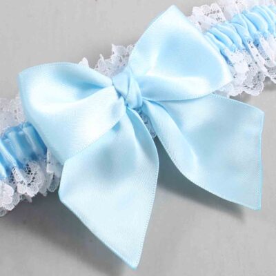 Alice Blue and White Lace Wedding Garter / Blue and White Wedding Garters / Wedding Garter / Custom Wedding Garter / Bridal Garter / Prom Garter / Linda Joyce Couture / Personalized Garter / Personalized Wedding Garter / Personalized Prom Garter