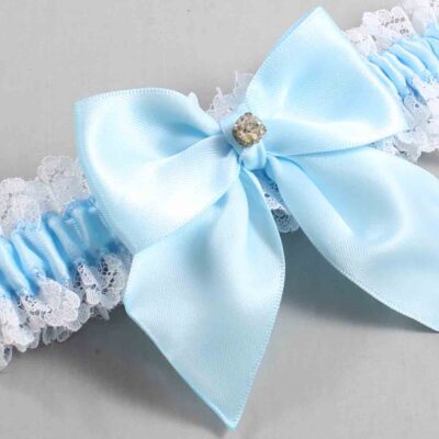Alice Blue and White Lace Wedding Garter / Blue and White Wedding Garters / Wedding Garter / Custom Wedding Garter / Bridal Garter / Prom Garter / Linda Joyce Couture / Personalized Garter / Personalized Wedding Garter / Personalized Prom Garter