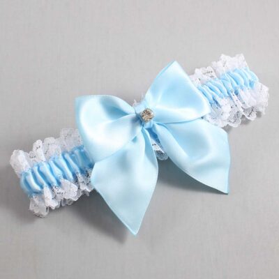 Alice Blue and White Lace Wedding Garter / Blue and White Wedding Garters / Wedding Garter / Custom Wedding Garter / Bridal Garter / Prom Garter / Linda Joyce Couture / Personalized Garter / Personalized Wedding Garter / Personalized Prom Garter
