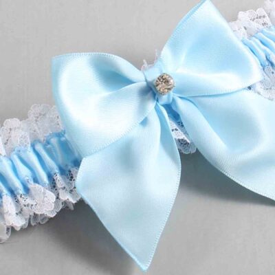 Alice Blue and White Lace Wedding Garter / Blue and White Wedding Garters / Wedding Garter / Custom Wedding Garter / Bridal Garter / Prom Garter / Linda Joyce Couture / Personalized Garter / Personalized Wedding Garter / Personalized Prom Garter