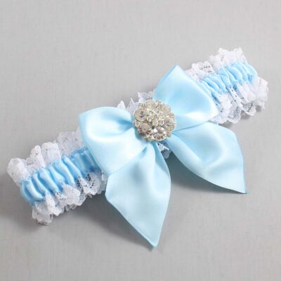 Alice Blue and White Lace Wedding Garter / Blue and White Wedding Garters / Wedding Garter / Custom Wedding Garter / Bridal Garter / Prom Garter / Linda Joyce Couture / Personalized Garter / Personalized Wedding Garter / Personalized Prom Garter