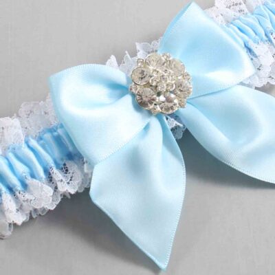 Alice Blue and White Lace Wedding Garter / Blue and White Wedding Garters / Wedding Garter / Custom Wedding Garter / Bridal Garter / Prom Garter / Linda Joyce Couture / Personalized Garter / Personalized Wedding Garter / Personalized Prom Garter