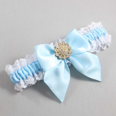 Alice Blue and White Lace Wedding Garter / Blue and White Wedding Garters / Wedding Garter / Custom Wedding Garter / Bridal Garter / Prom Garter / Linda Joyce Couture / Personalized Garter / Personalized Wedding Garter / Personalized Prom Garter