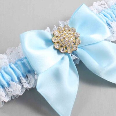 Alice Blue and White Lace Wedding Garter / Blue and White Wedding Garters / Wedding Garter / Custom Wedding Garter / Bridal Garter / Prom Garter / Linda Joyce Couture / Personalized Garter / Personalized Wedding Garter / Personalized Prom Garter
