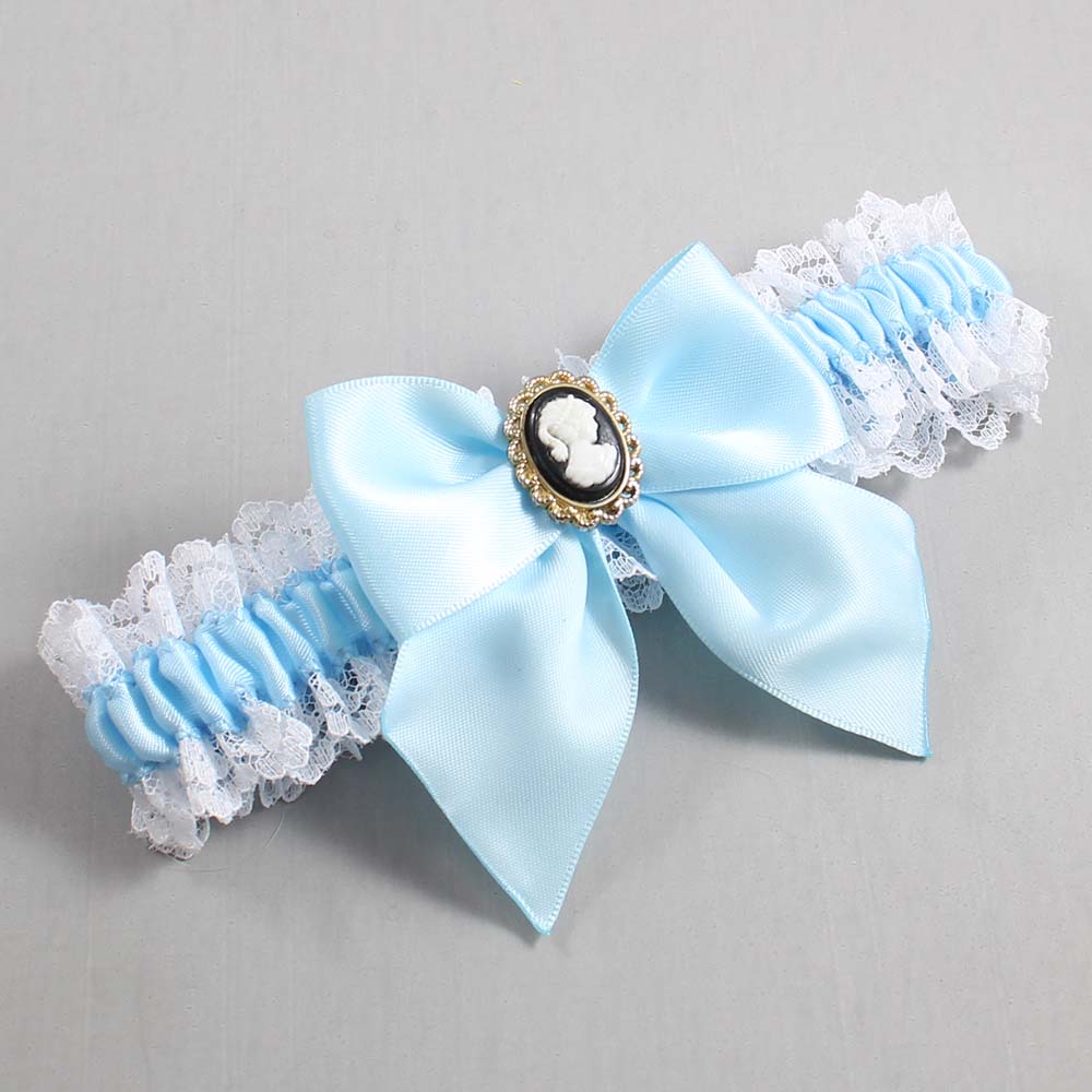Alice Blue and White Lace Wedding Garter / Blue and White Wedding Garters / Wedding Garter / Custom Wedding Garter / Bridal Garter / Prom Garter / Linda Joyce Couture / Personalized Garter / Personalized Wedding Garter / Personalized Prom Garter