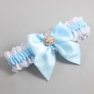Alice Blue and White Lace Wedding Garter / Blue and White Wedding Garters / Wedding Garter / Custom Wedding Garter / Bridal Garter / Prom Garter / Linda Joyce Couture / Personalized Garter / Personalized Wedding Garter / Personalized Prom Garter