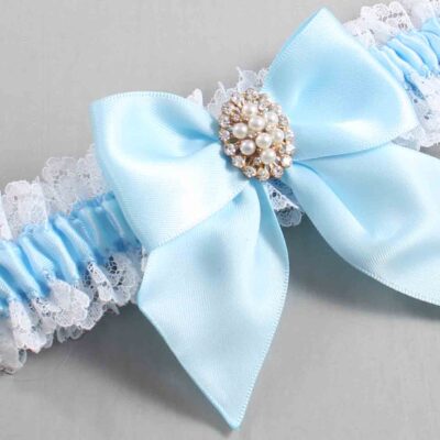 Alice Blue and White Lace Wedding Garter / Blue and White Wedding Garters / Wedding Garter / Custom Wedding Garter / Bridal Garter / Prom Garter / Linda Joyce Couture / Personalized Garter / Personalized Wedding Garter / Personalized Prom Garter
