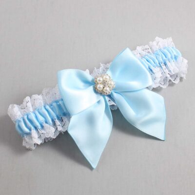 Alice Blue and White Lace Wedding Garter / Blue and White Wedding Garters / Wedding Garter / Custom Wedding Garter / Bridal Garter / Prom Garter / Linda Joyce Couture / Personalized Garter / Personalized Wedding Garter / Personalized Prom Garter