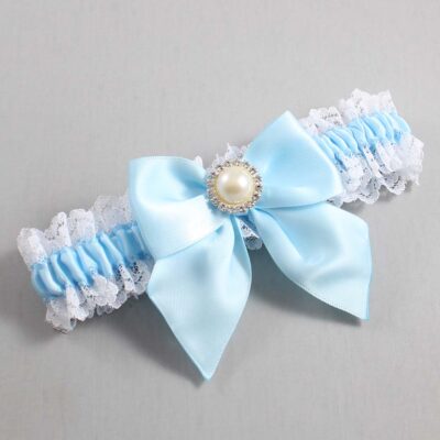 Alice Blue and White Lace Wedding Garter / Blue and White Wedding Garters / Wedding Garter / Custom Wedding Garter / Bridal Garter / Prom Garter / Linda Joyce Couture / Personalized Garter / Personalized Wedding Garter / Personalized Prom Garter